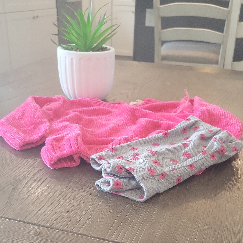 Jessica Simpson Vibrant Pink and Gray Kids Set